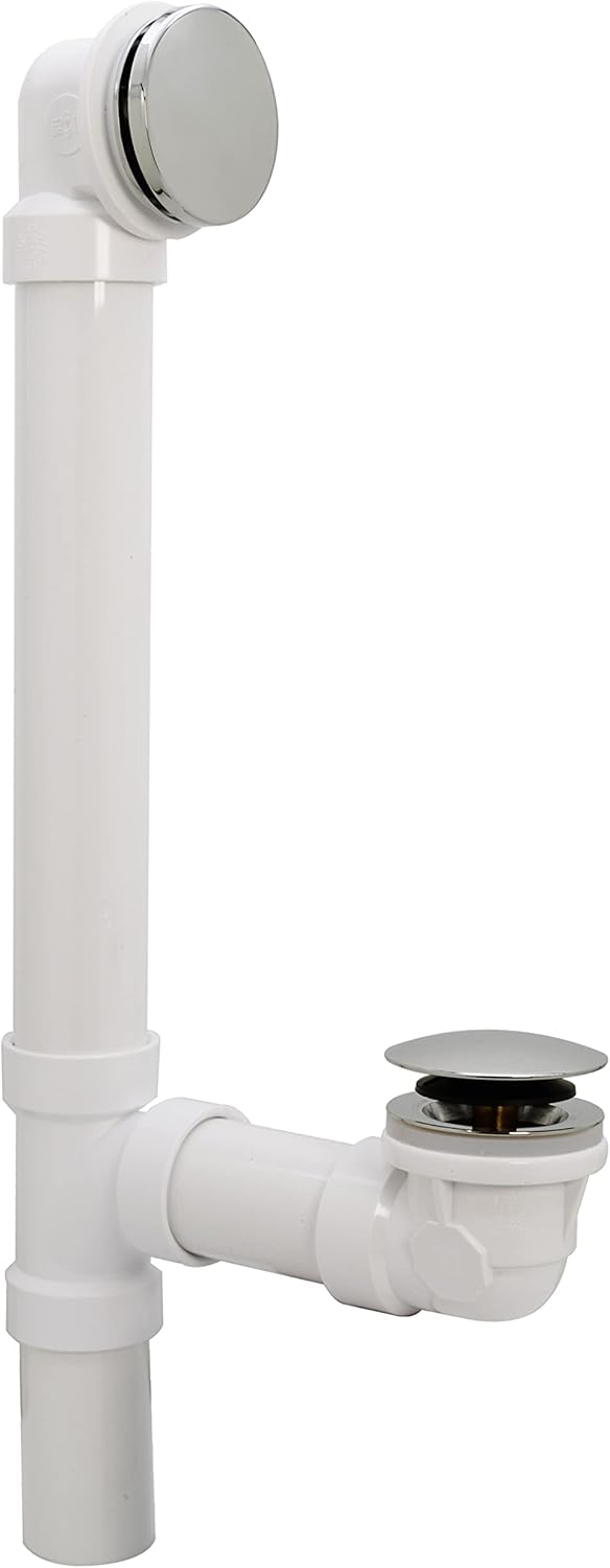 Westbrass Bath Waste & Overflow Assembly with Tip-Toe Drain Plug