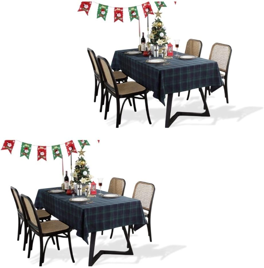 ZIQINPSQ Dining Room Rectangle Fabric Tablecloth Set of 2