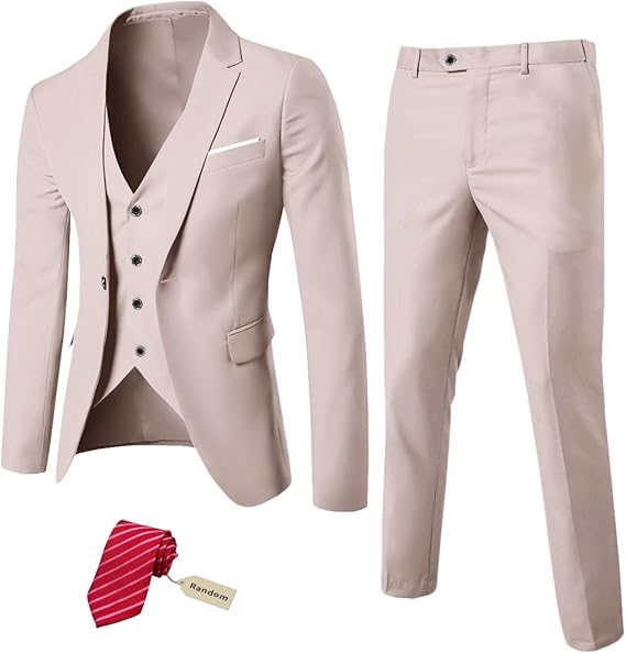 MYS Men's 3 Piece Slim Fit Suit Set for Stylish Occasions