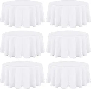 6 Pack Round Polyester Tablecloth for 3 Foot Round Tables