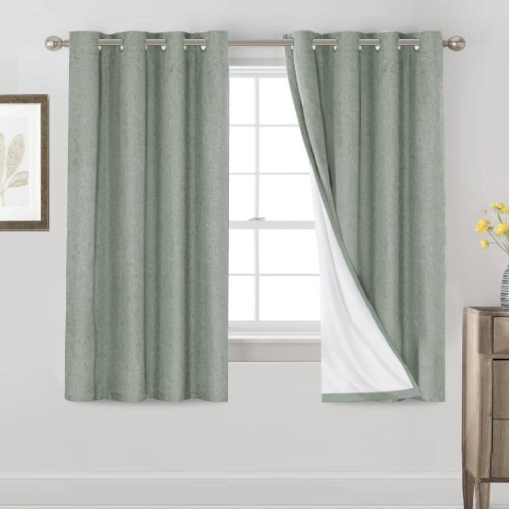 PrinceDeco Blackout Curtains 63 Inch Length for Total Darkness