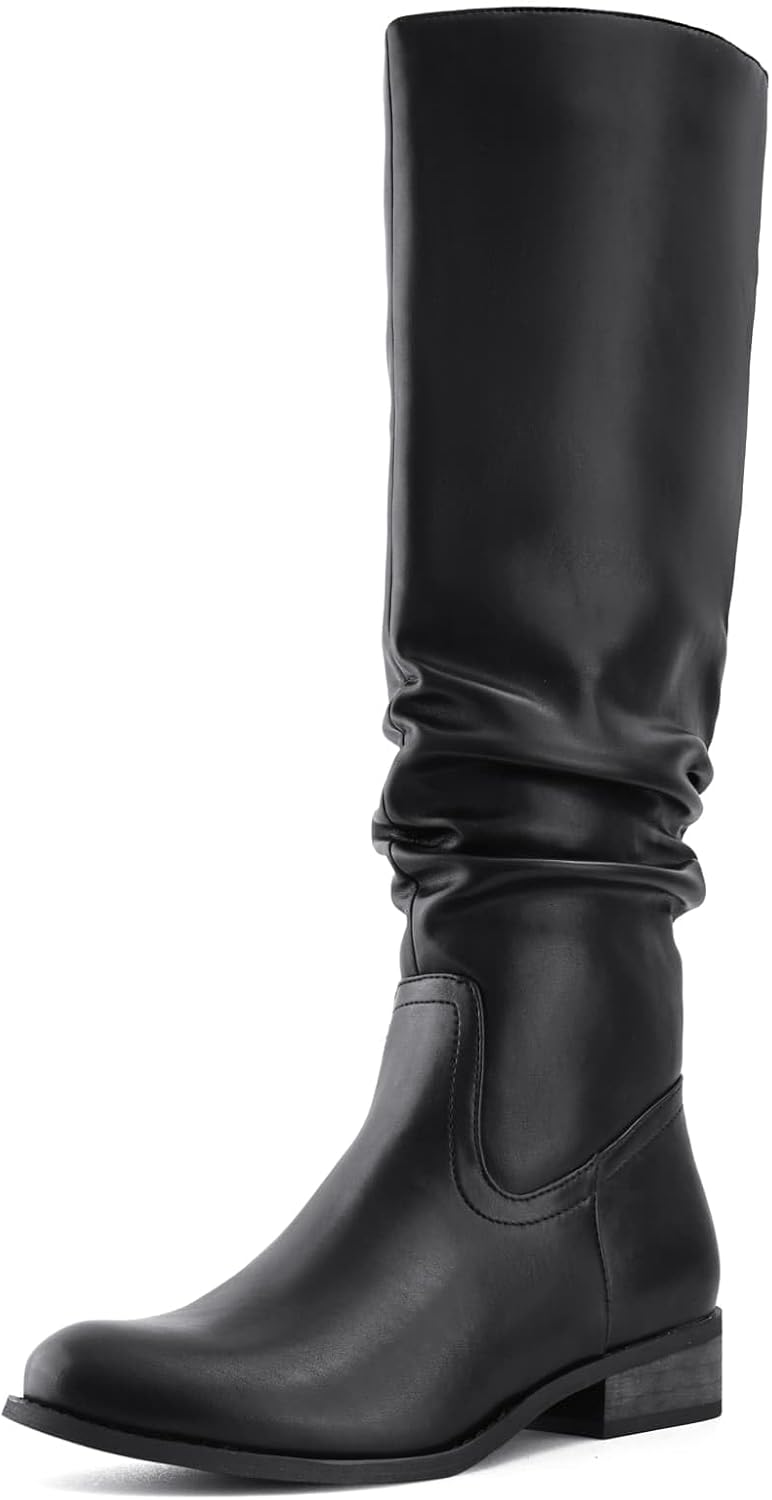 Shoe'N Tale Women's Knee High Boots with Side Zipper Design