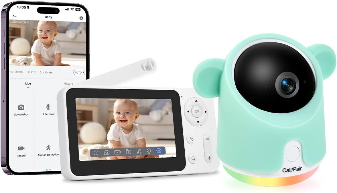 1080P Baby Monitor: WiFi, Night Vision, 2-Way Talk