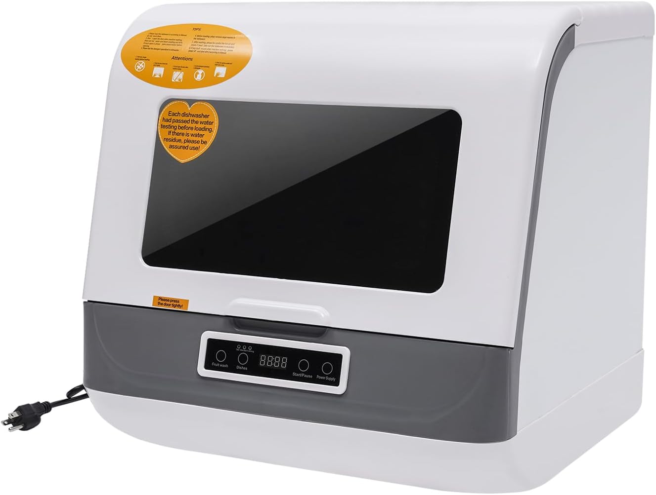 Portable Countertop Dishwasher with 3 Wash Programs and Air Dry