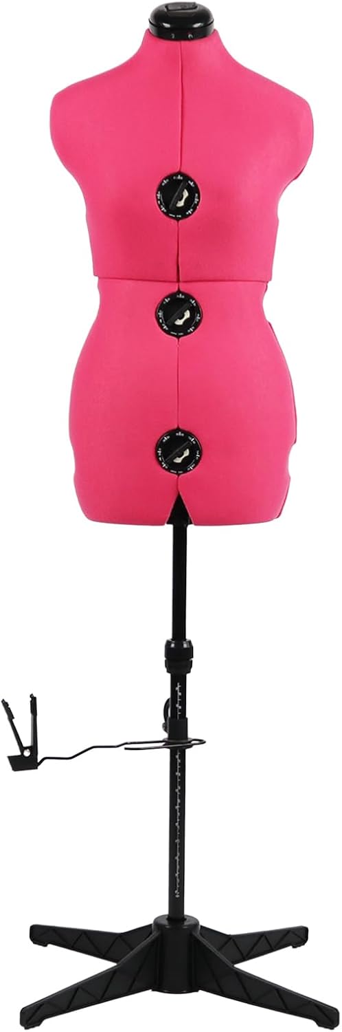 Pink Adjustable Dress Form Mannequin for Sewing Size 6-14