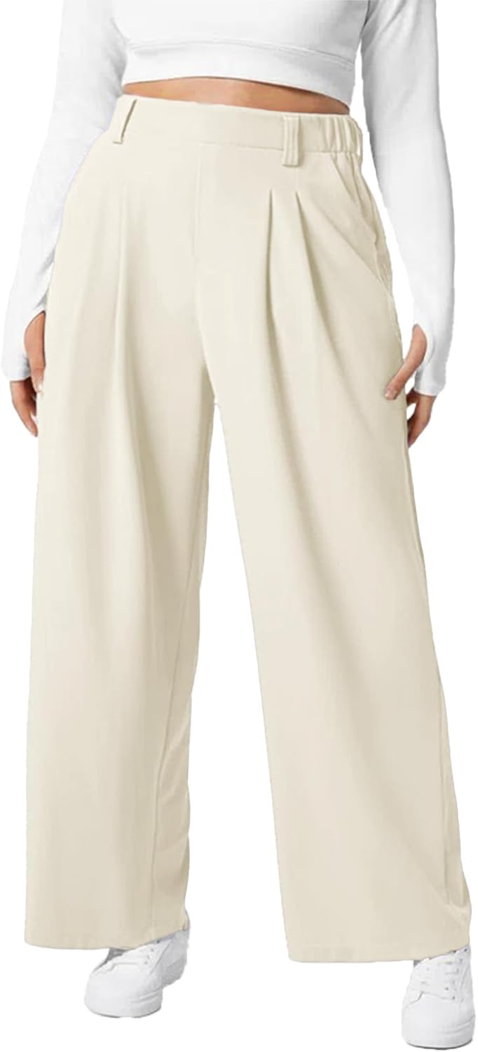 Eytino Womens Plus Size Wide Leg Dress Pants for Comfort
