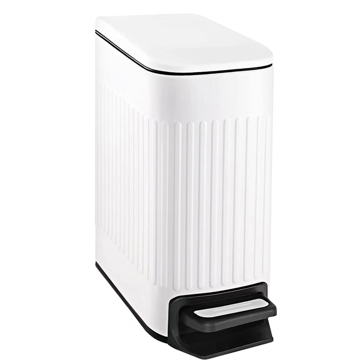 TIPGO Slim Bathroom Trash Can with Lid Soft Close for Small Spaces