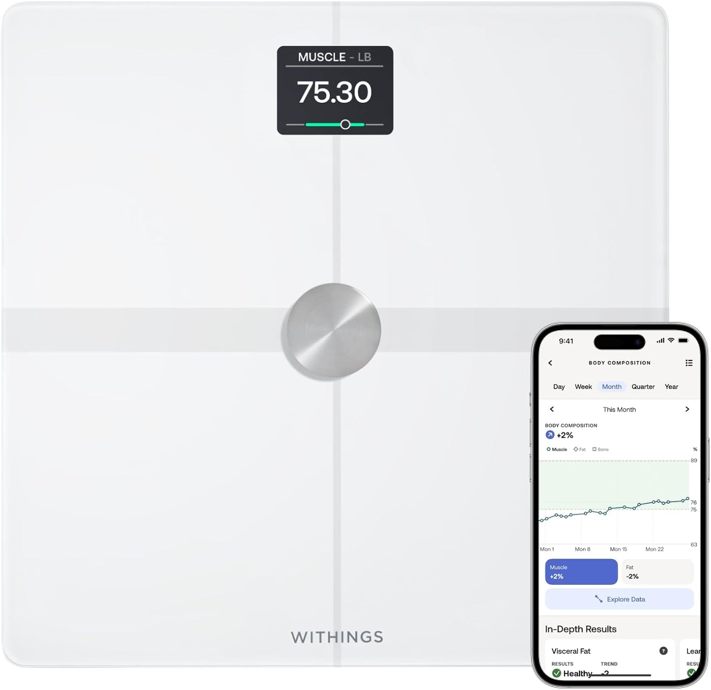 WITHINGS Body Smart Scale - Accurate Body Weight and Fat Tracker