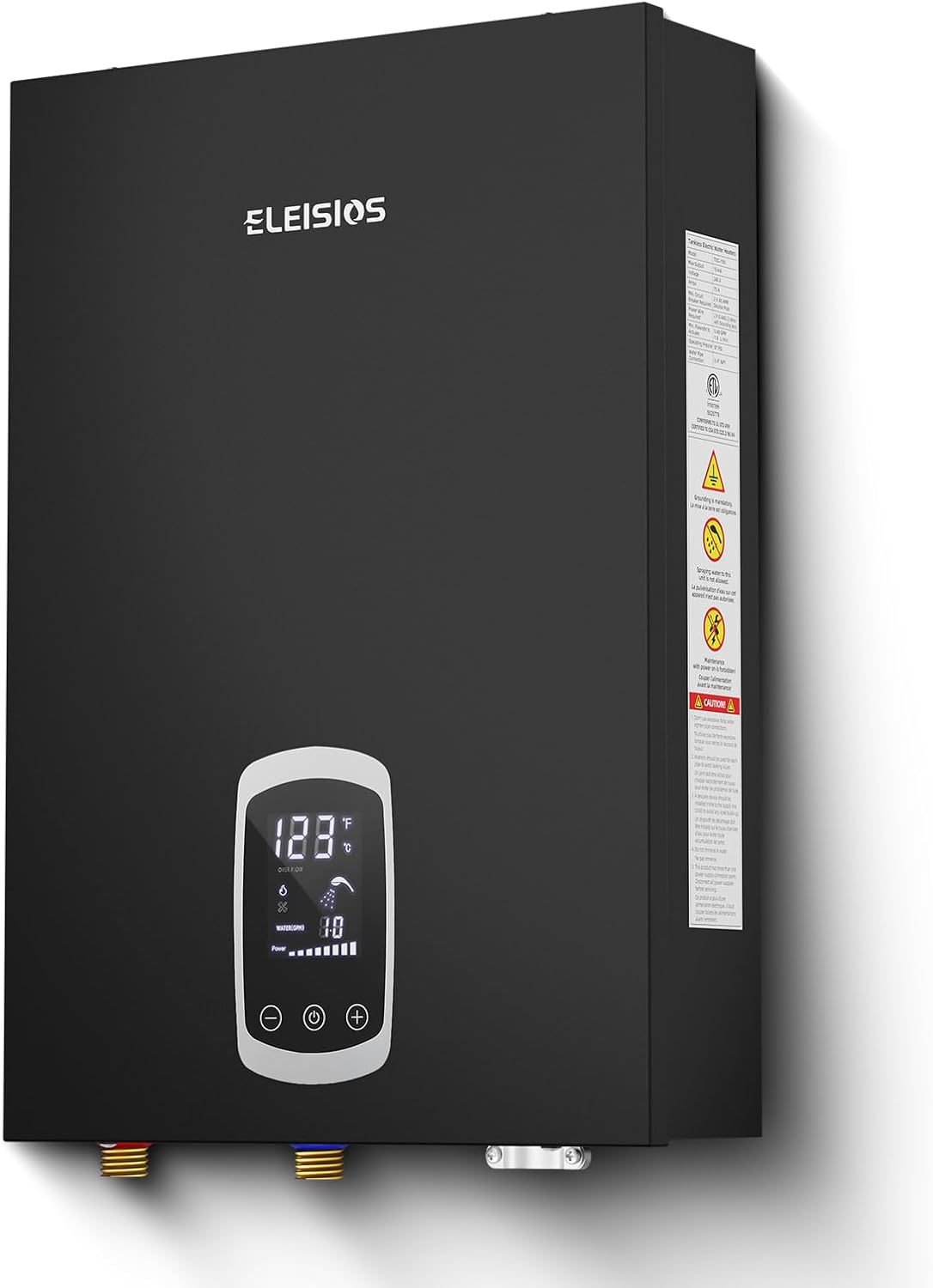 Energy-Saving Instant Shower Heater, LED Display, Black