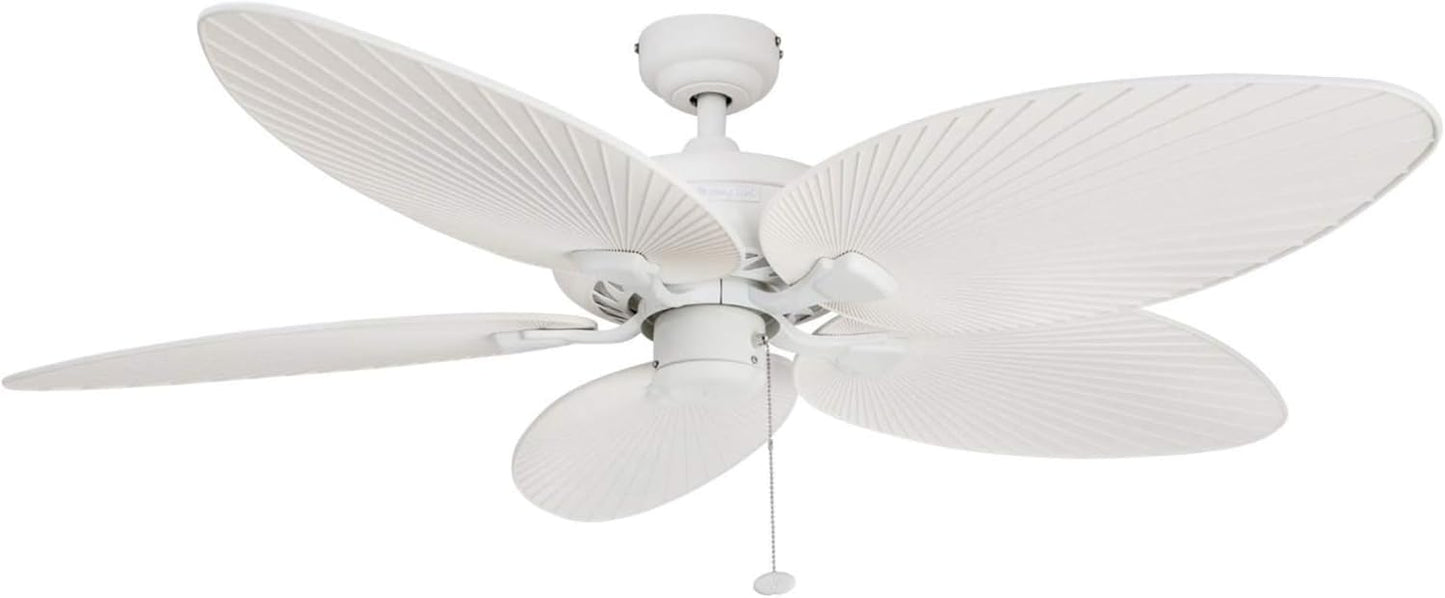 Tropical 52 Inch Ceiling Fan with Pull Chain for Large Spaces