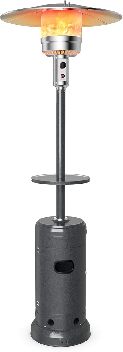 50,000 BTU Propane Patio Heater with Drink Shelf & Wheels