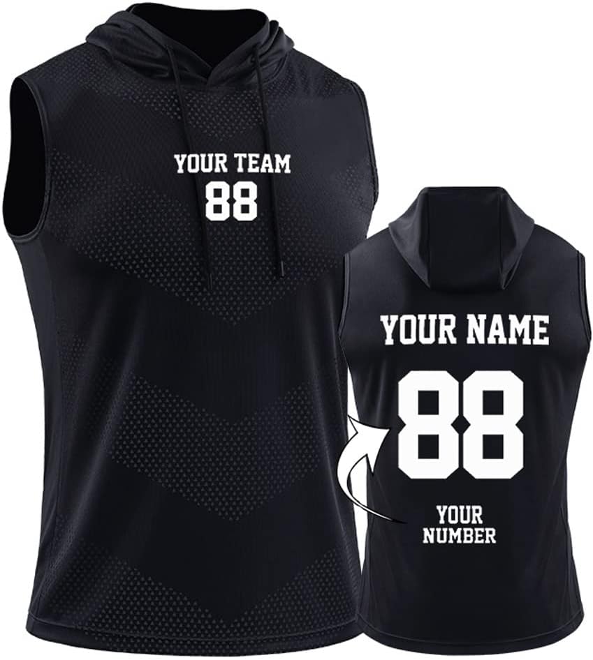 Customizable Men's V Mesh Tank Hoodie by DEYI