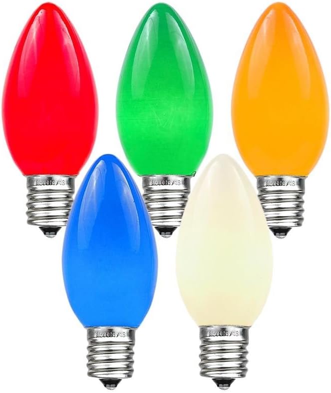 C7 Outdoor Ceramic Christmas Replacement Bulbs for Festive Decor