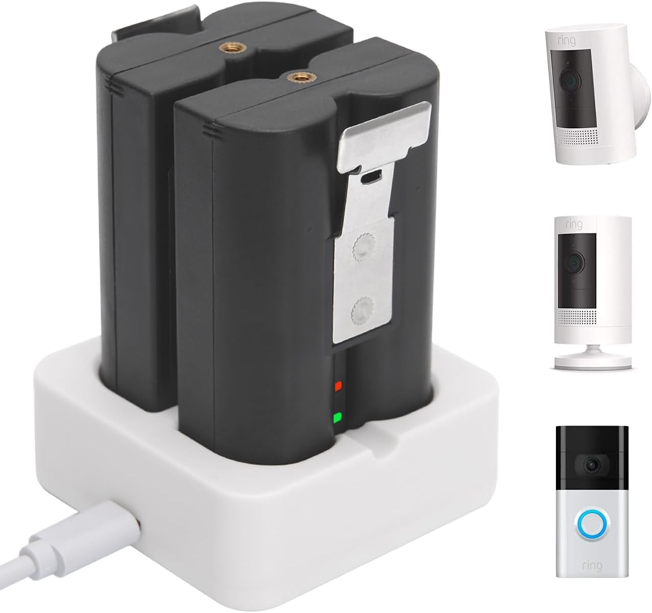 YUELAN 2-Pack 6040mAh Battery Set for Ring Devices
