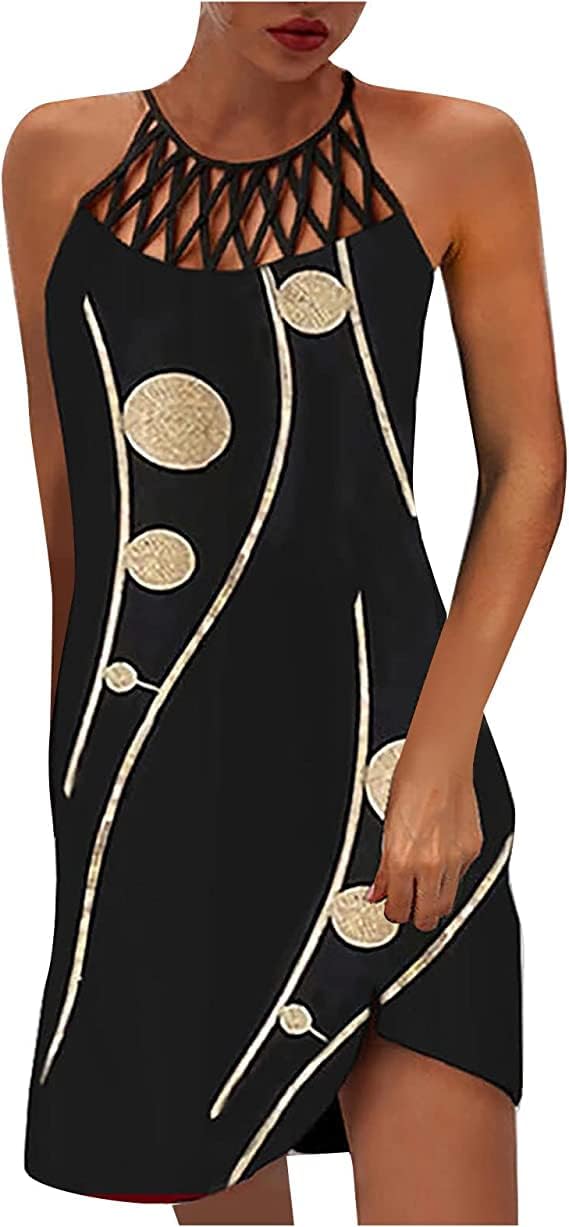 BIRW Summer Dresses for Women with Pockets and Halter Neck
