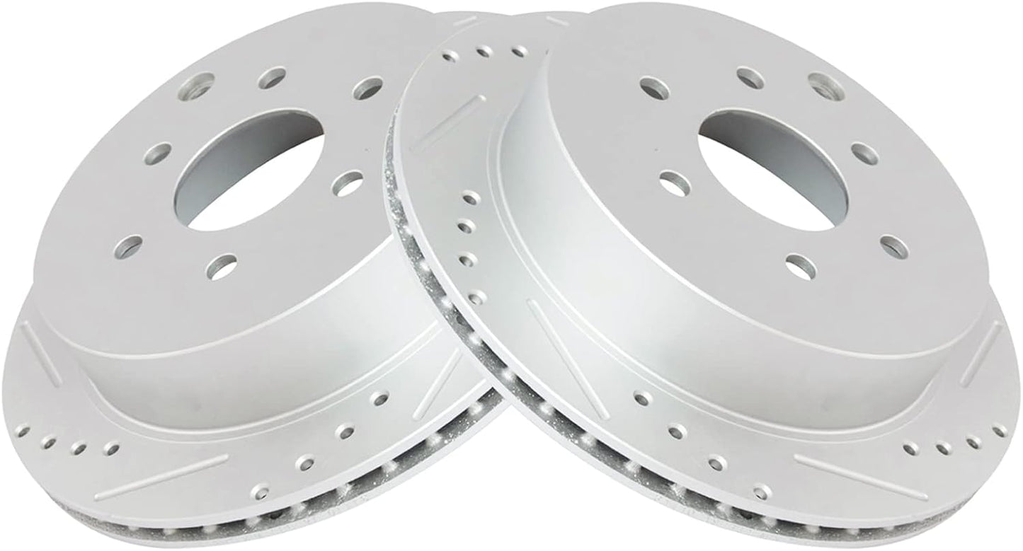 TRQ Rear Performance Brake Rotors Set for Nissan Frontier & Xterra