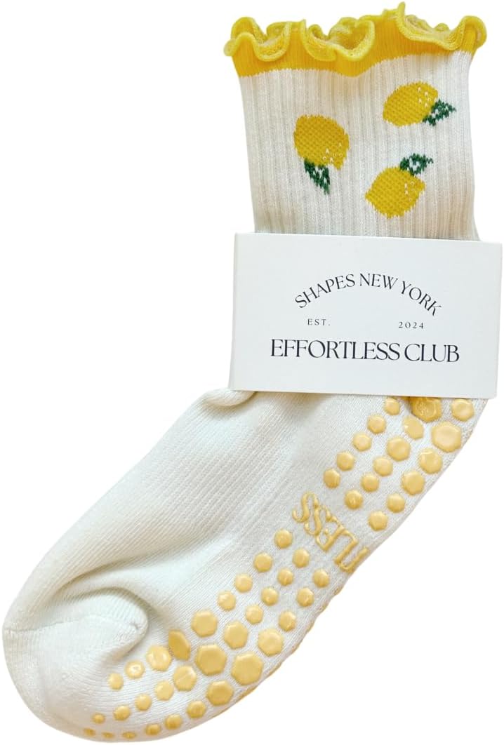 Non-Slip Cherry Printed Grip Socks by Shapes Studio