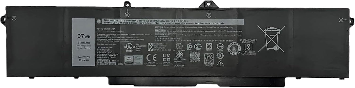 Long-lasting 97Wh Laptop Battery for Dell & Alienware