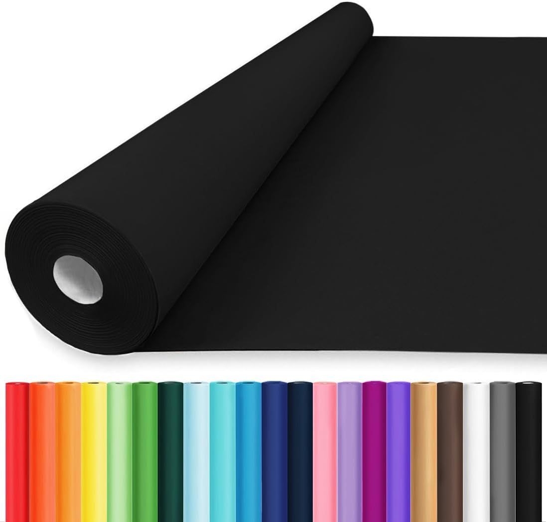 Black Wrapping Paper Roll for Halloween, Gifts, and Crafts
