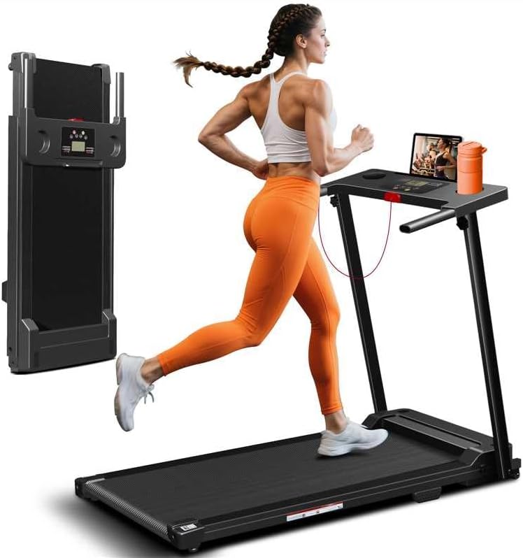 Portable Small Treadmill with Handles for Home and Office Use