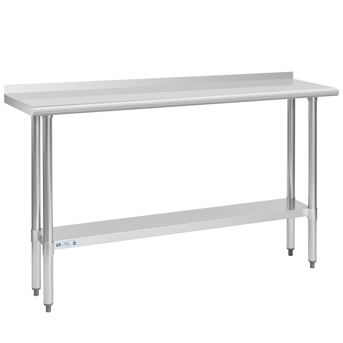 Hally Stainless Steel Table for Prep & Work 14 x 60 Inches