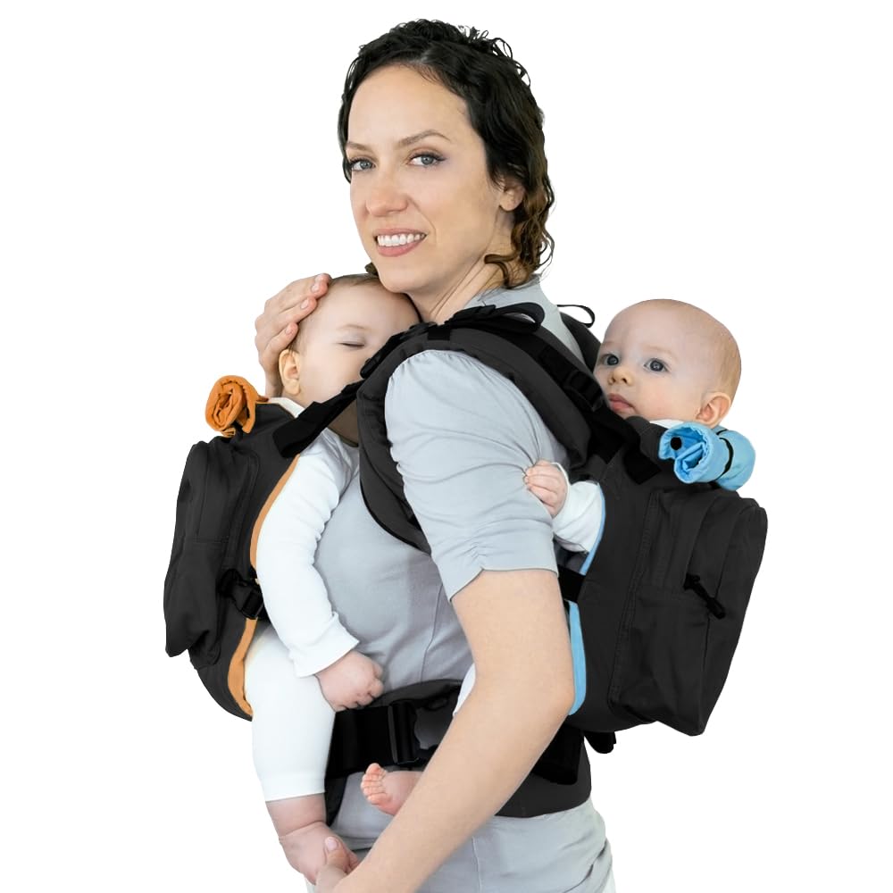 TwinGo Baby Carrier - Fully Adjustable Tandem & Single Mode for Men, Women, Twins 10-45 lbs