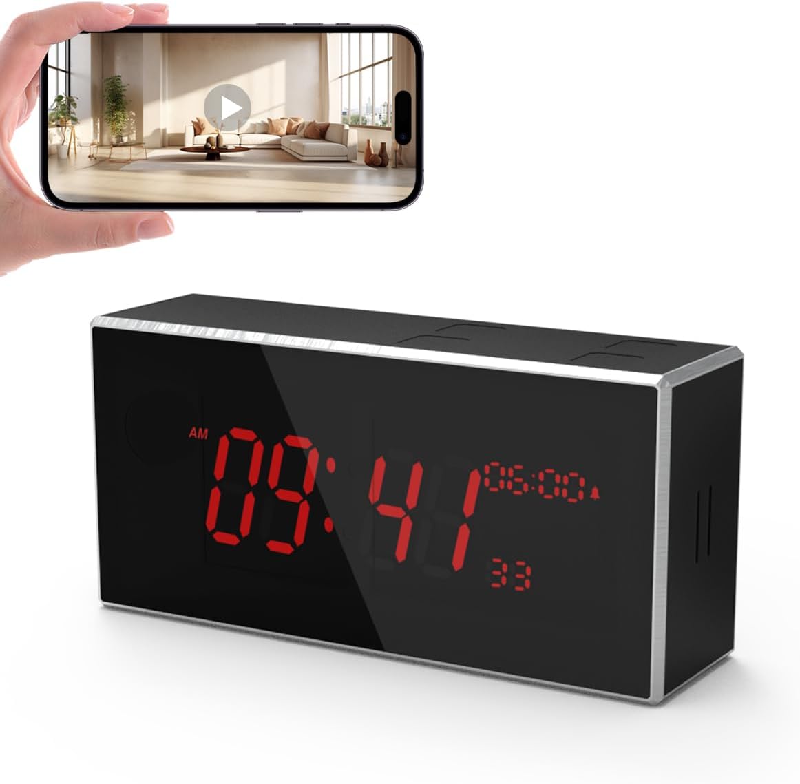 Camera Clock Full HD 1080P Wireless with Night Vision Features