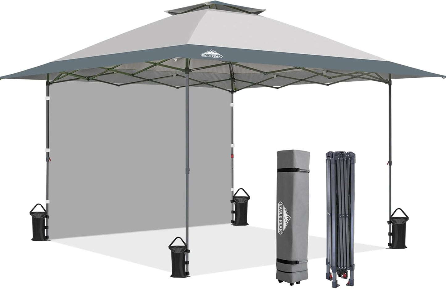 EAGLE PEAK 13x13 Pop up Canopy Tent with One Wall for Shade