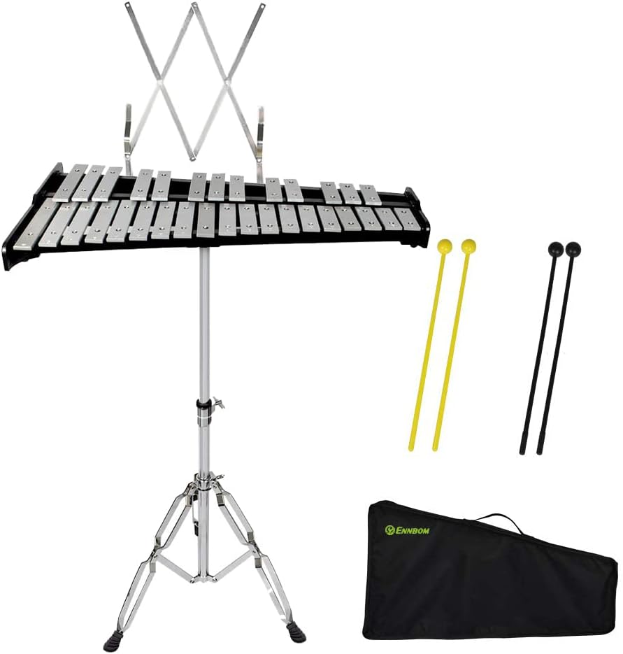 32 Note Glockenspiel Xylophone with Adjustable Height Stand