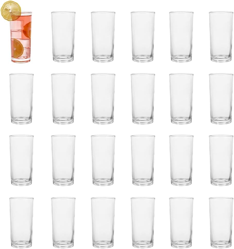 Highball Glasses Set of 24 - 8oz Tall Drinking Glasses