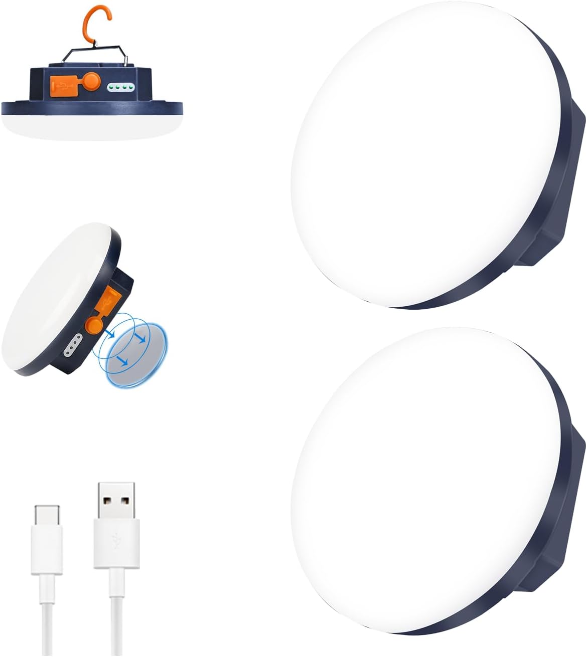 2pcs High-Power Tent & Camping Lights by Iodoo - 24H Play Time!