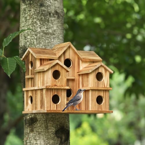 Handmade 10 Hole Bird House for Garden and Backyard Decor