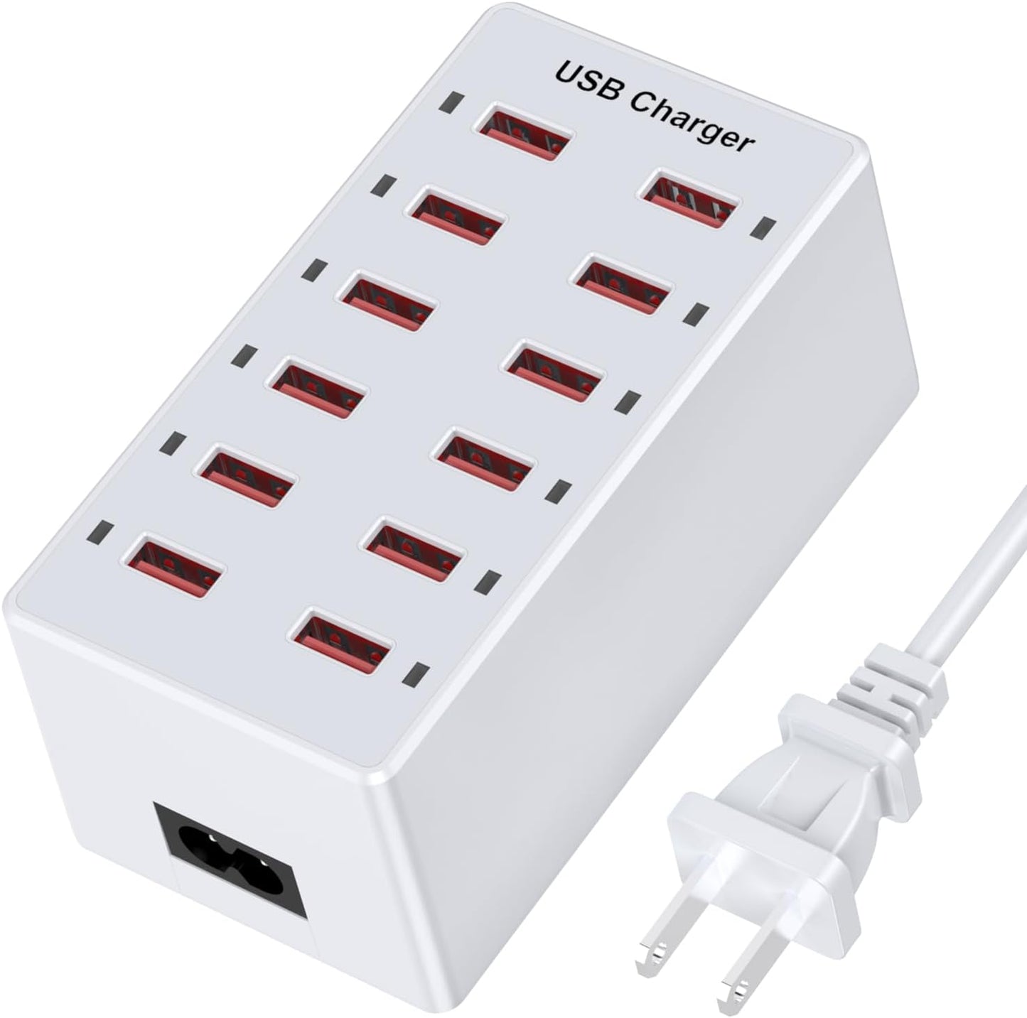 12-Port USB Charger Hub for Fast Multiple Device Charging