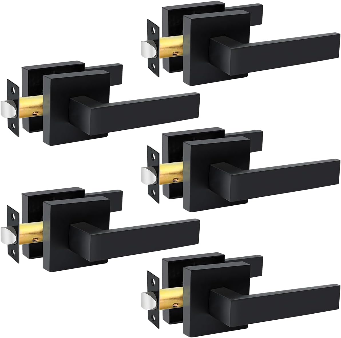 KAMOTA Passage Door Levers - Black Heavy-Duty Door Handles