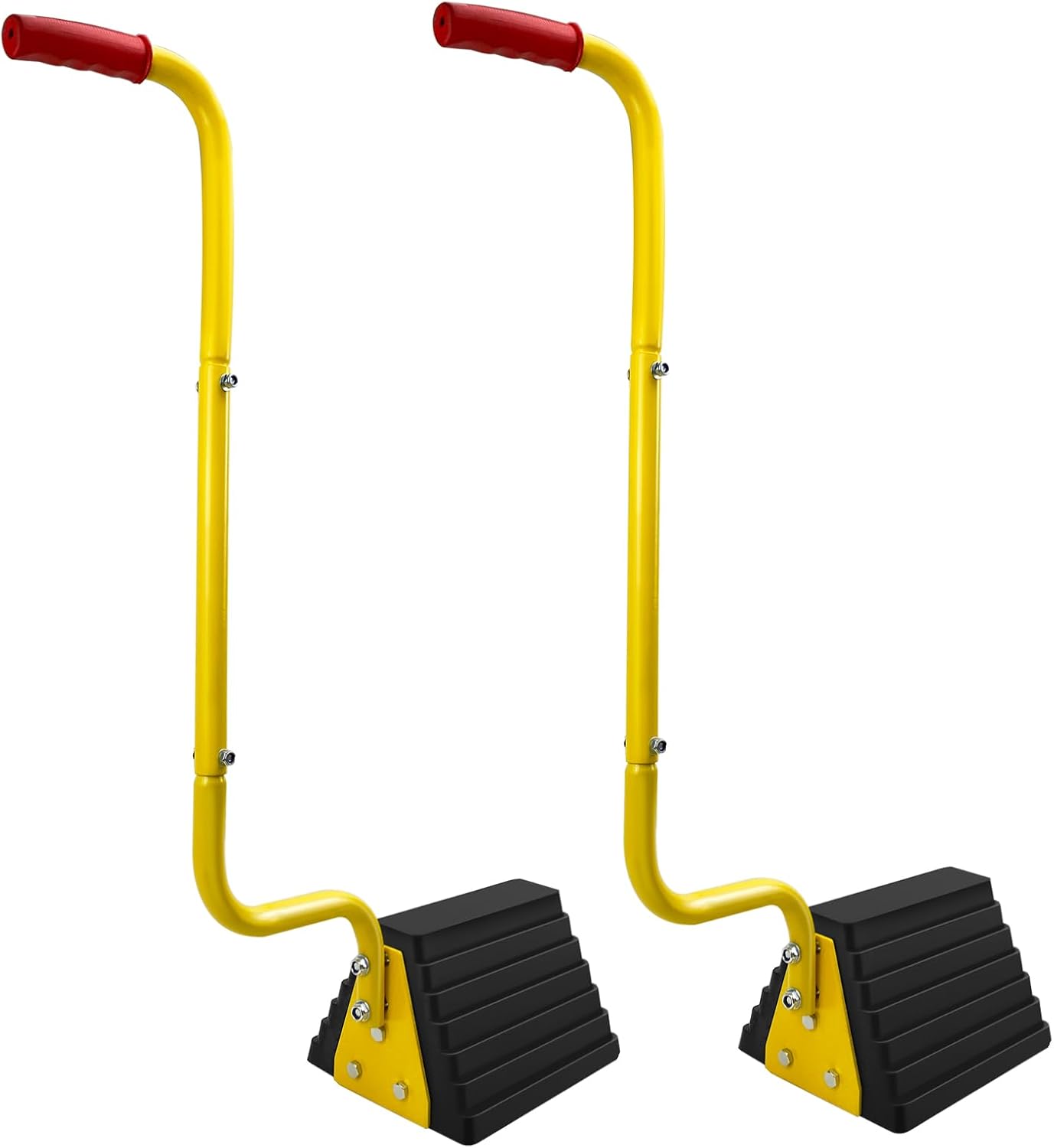 Heavy Duty Rubber Wheel Chock with Handle for All Weather Use