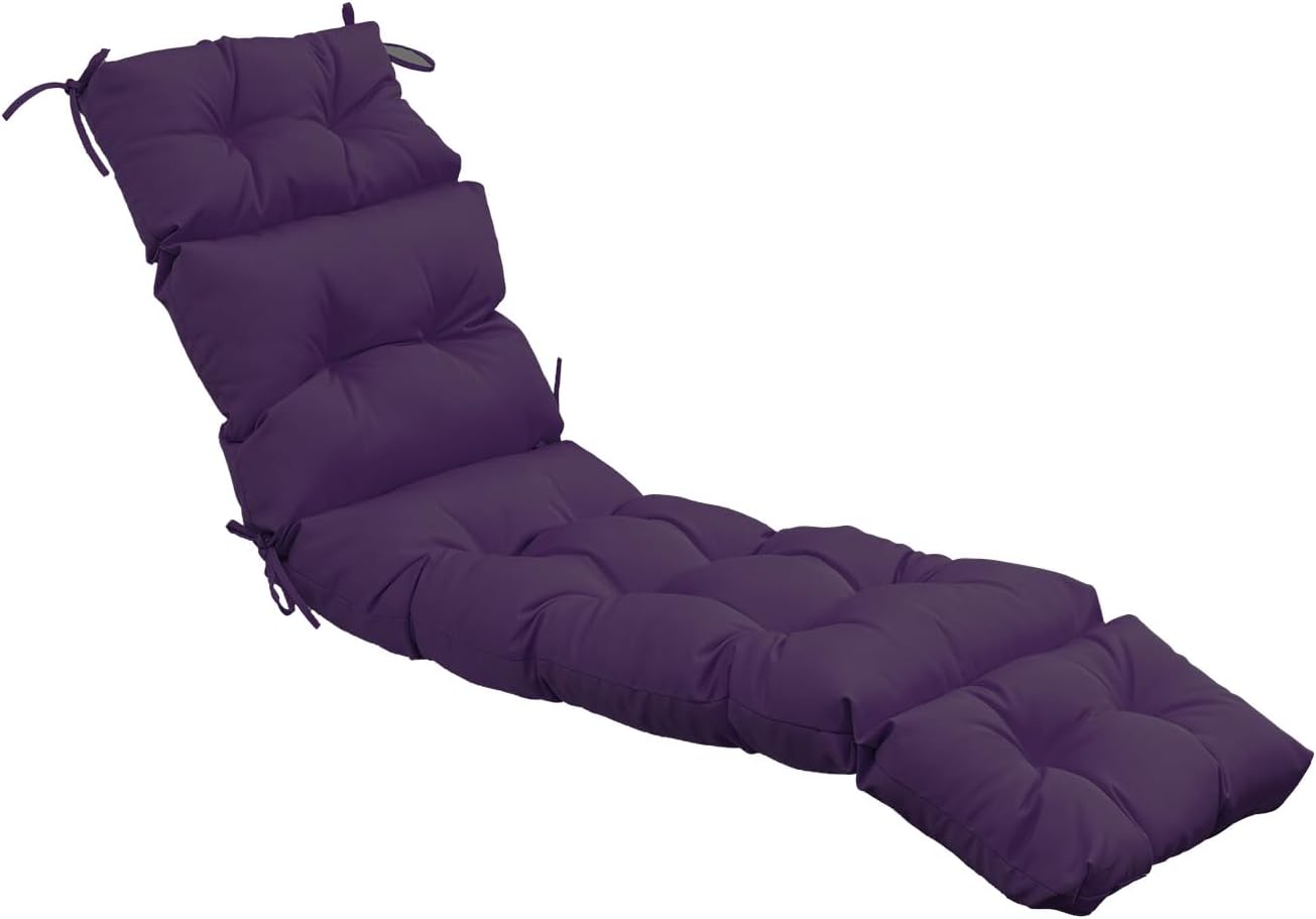QILLOWAY Indoor Outdoor Chaise Lounge Cushion for Comfort