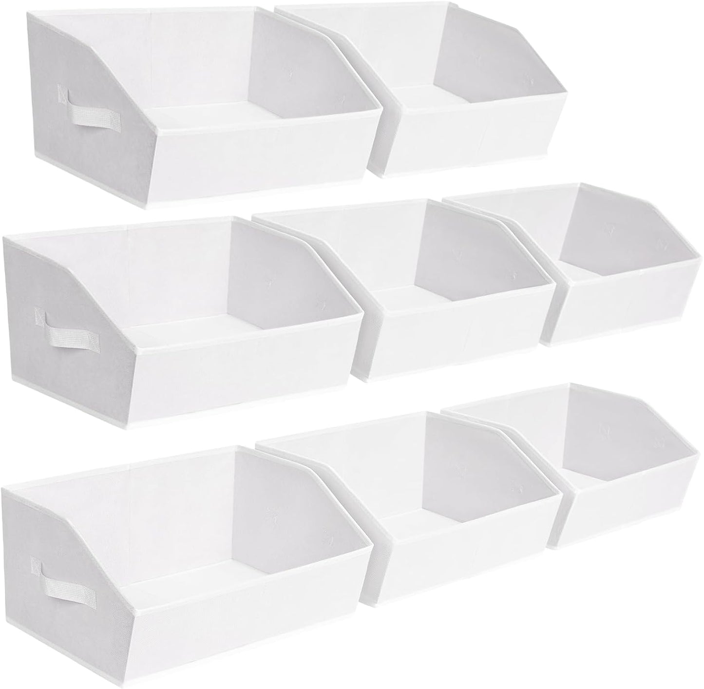 Trapezoid Closet Baskets for Shelves - 8 Pack Decorative Storage