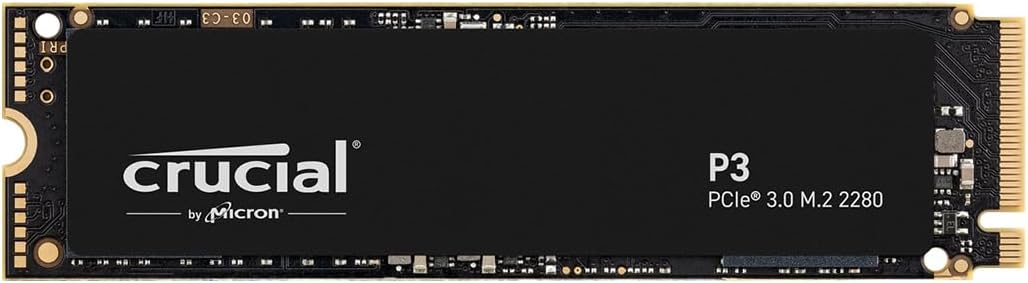 Crucial P3 1TB NVMe M.2 SSD with 3500MB/s Speed and Reliability