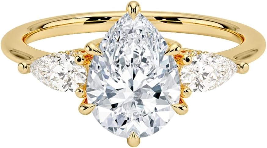 Moissanite Engagement Ring 1.5 ct in Gold & Silver for Women