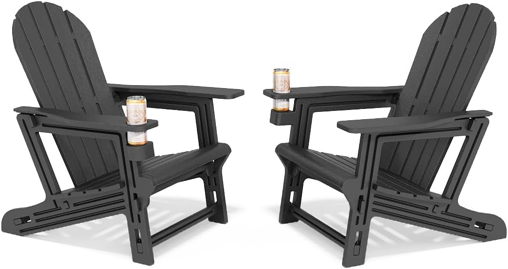 Adirondack Chairs Set of 2 with Tool-Free Assembly for Comfort