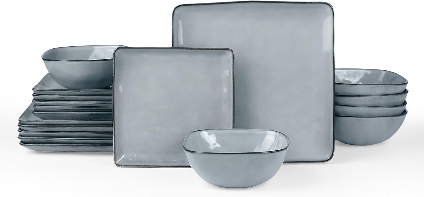 Famiware Ocean Square Plates and Bowls Set for Elegant Dining