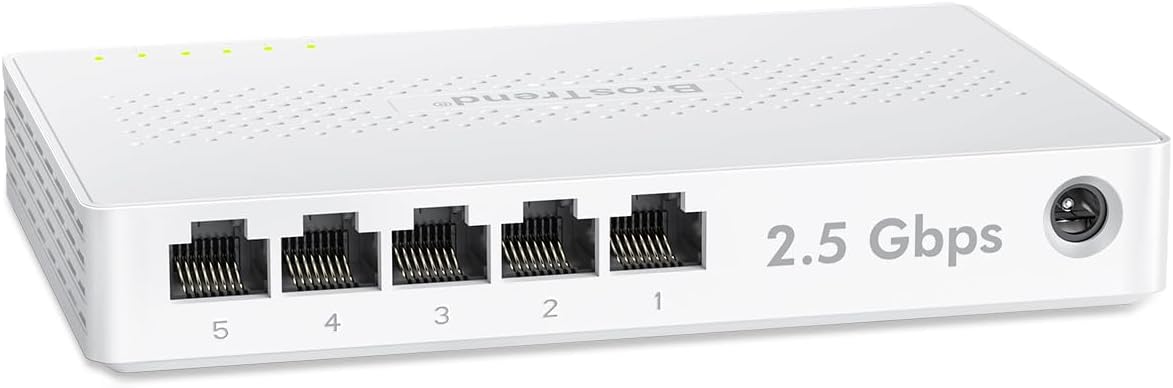 BrosTrend 5 Port 2.5GB Switch for Gaming and Home Networking