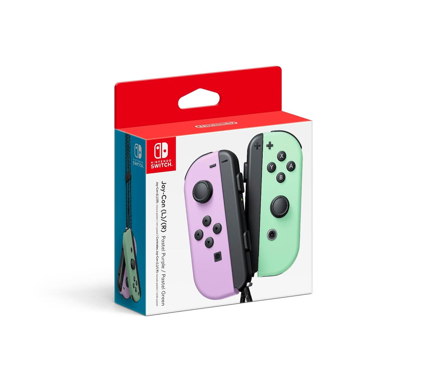 Nintendo Joy-Con Controllers in Pastel Purple and Green Colors