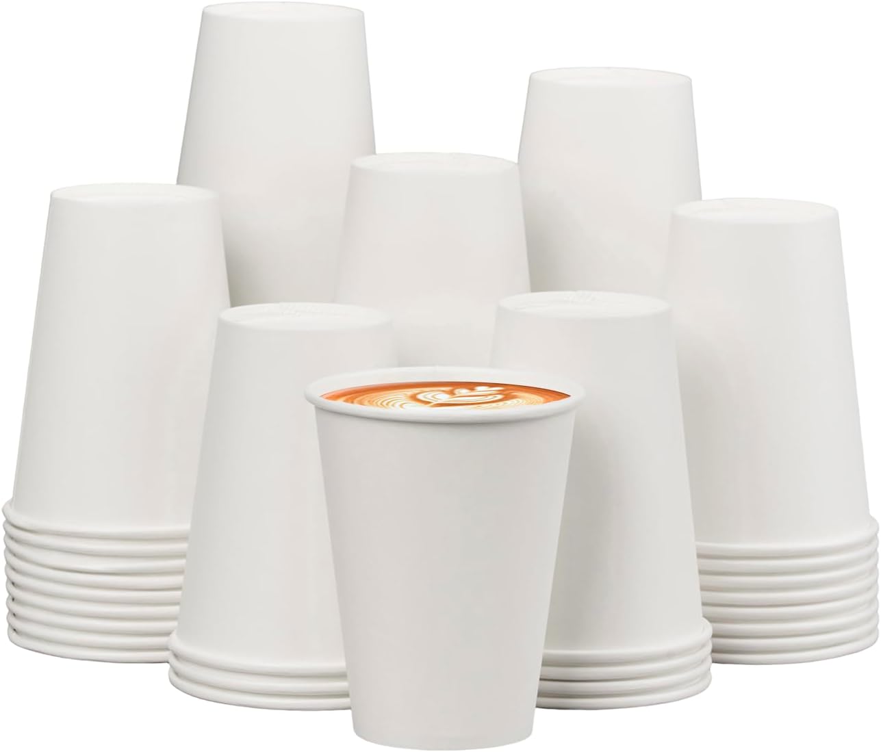 ECOEXTRA 300 Pack 12 oz Disposable Coffee Cups - Hot Beverage Essential