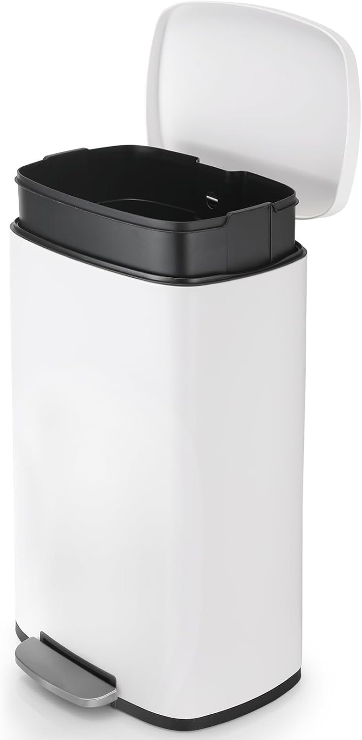 8 Gal Kitchen Trash Can with Soft Close and Step-On Pedal