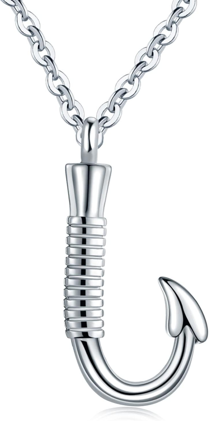 Memorial Fish Hook Necklace for Men