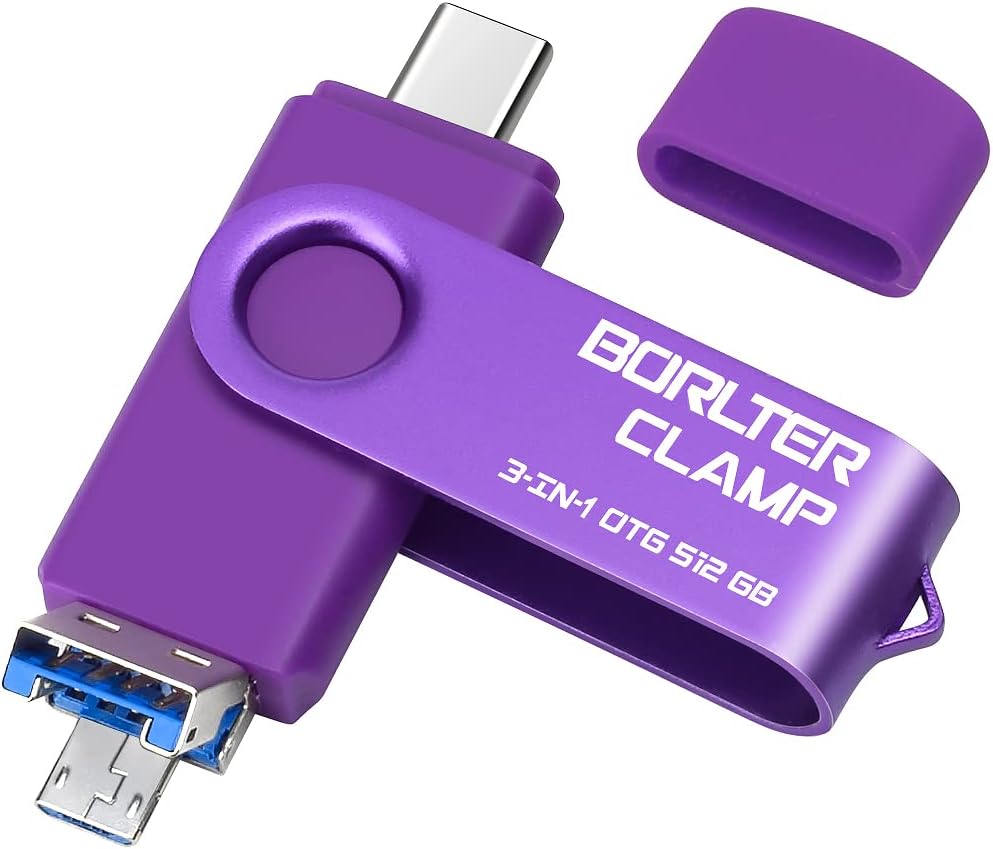 512GB 3 in 1 USB Flash Drive for Android Phones and Tablets