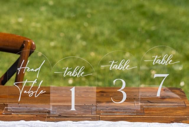 Clear Arch Acrylic Table Numbers for Wedding Reception Set 1-20