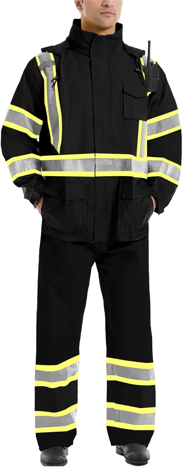 Hi Vis Reflective Rain Suits for Men - Waterproof Safety Gear