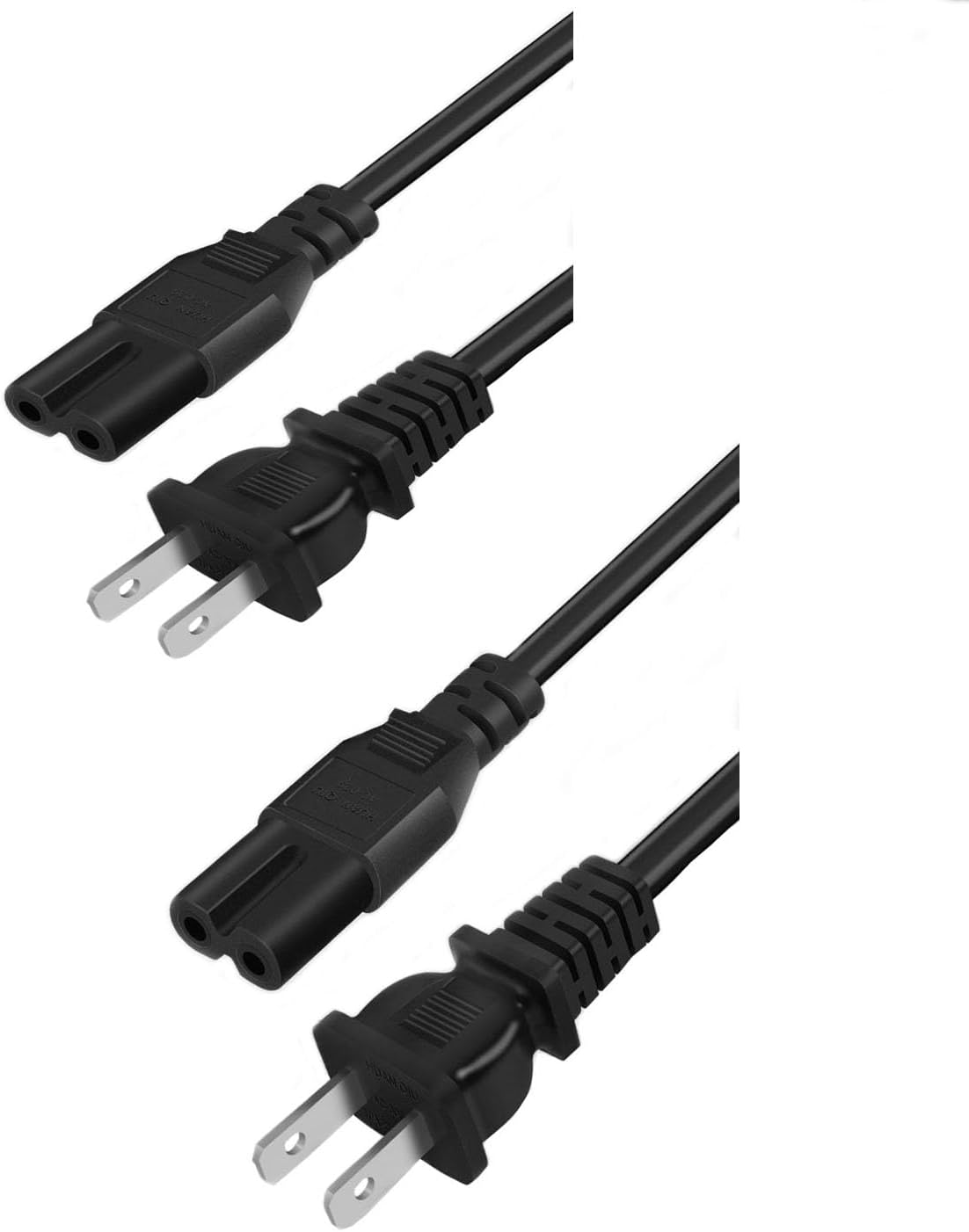 2-Pack TV Power Cord for Ultimate Compatibility! 6.5Ft Length
